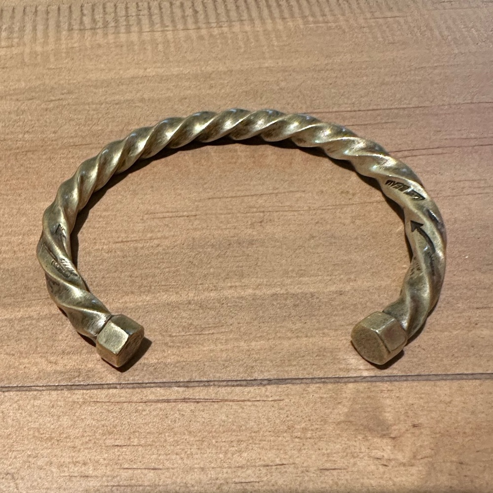 Giles & Brother twisted brass cuff bracelet
